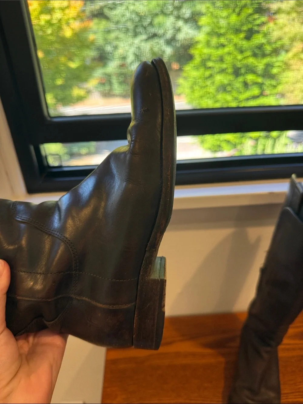 Frye Classic Tall Leather Riding Boots - Dark Brown